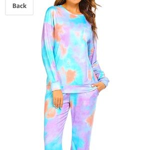 Tie Dye Pajamas Two Piece Set